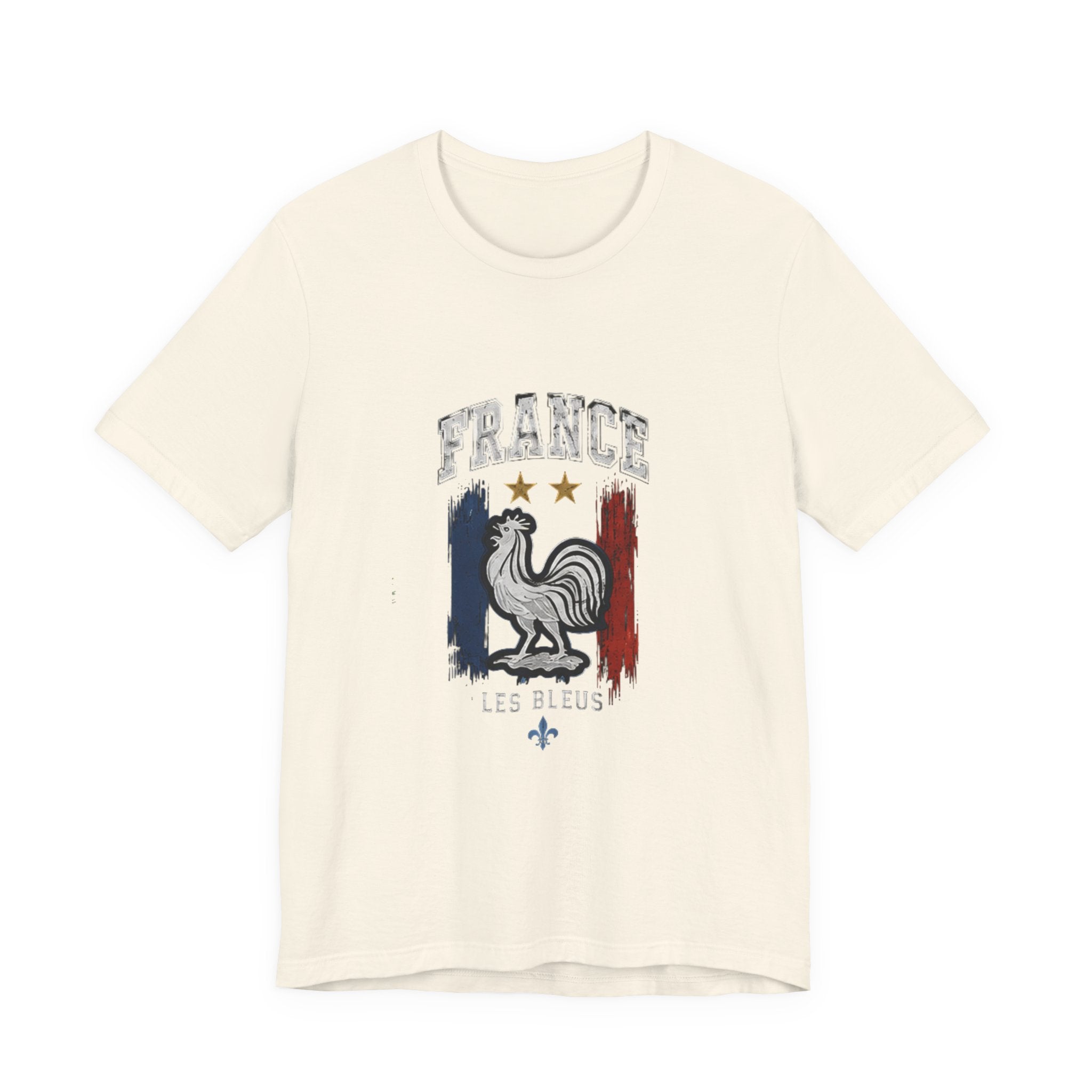 France Rooster Graphic Tee — Les Bleus Tricolor Soccer Shirt