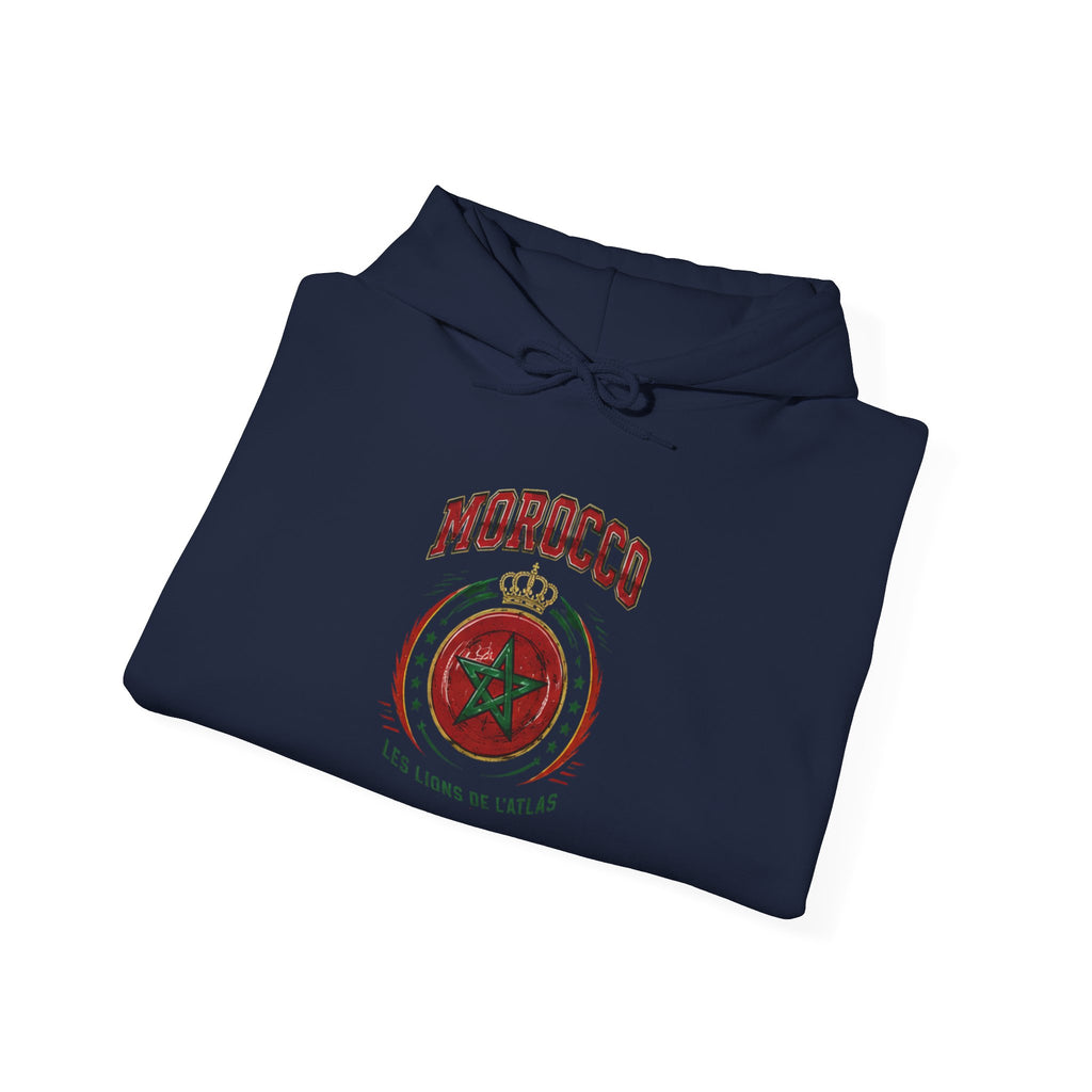 Morocco Crest Hoodie - Vintage Moroccan Emblem Travel Sweatshirt