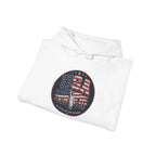 Hoodie — USA Flag Skull Circle Graphic (Patriotic 4th of July Hoodie)
