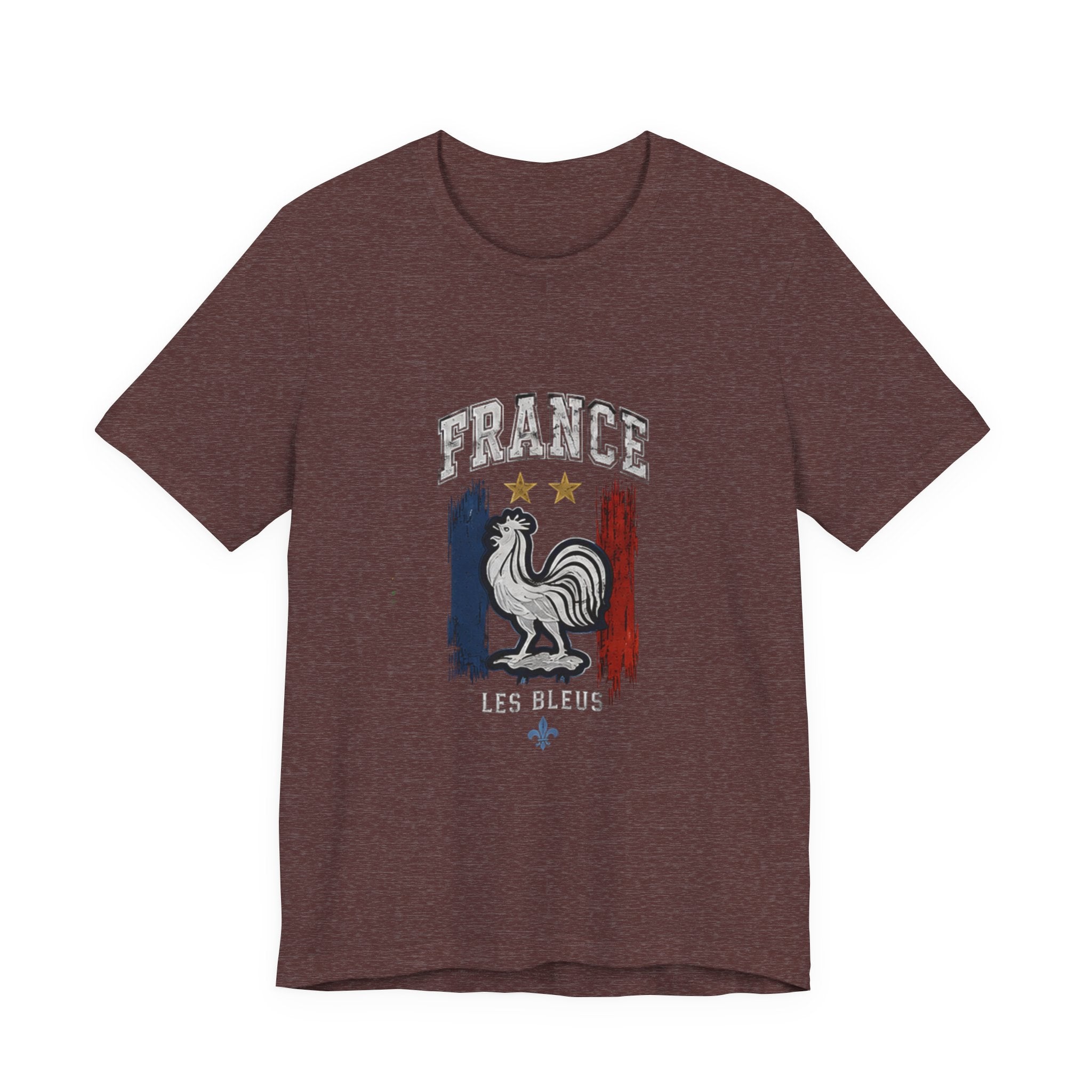 France Rooster Graphic Tee — Les Bleus Tricolor Soccer Shirt