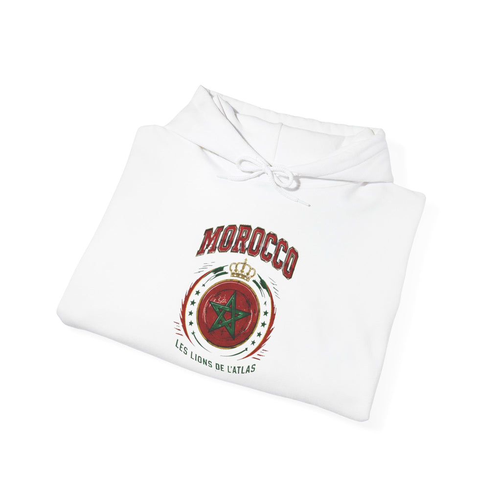 Morocco Crest Hoodie - Vintage Moroccan Emblem Travel Sweatshirt