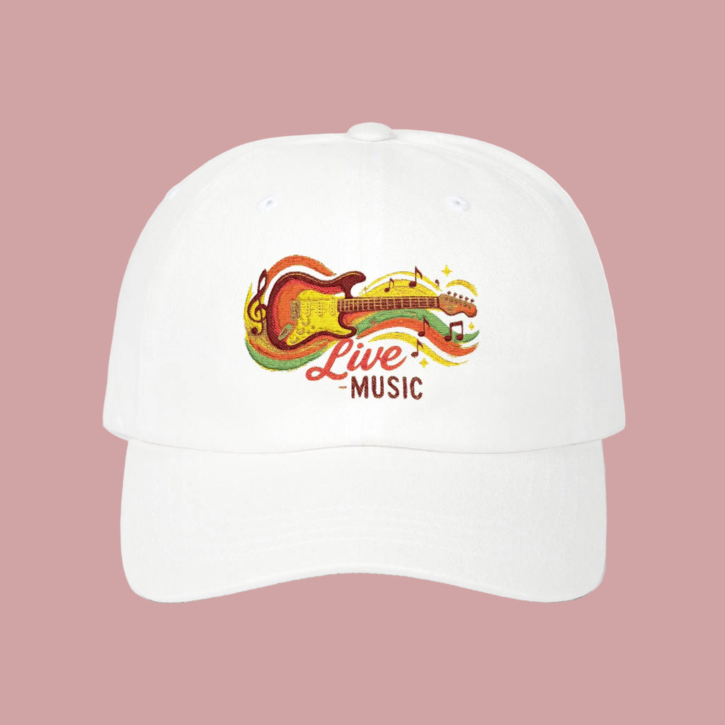 Dad Cap - 'Strum & Steel' Guitar Sequin Embroidered Hat