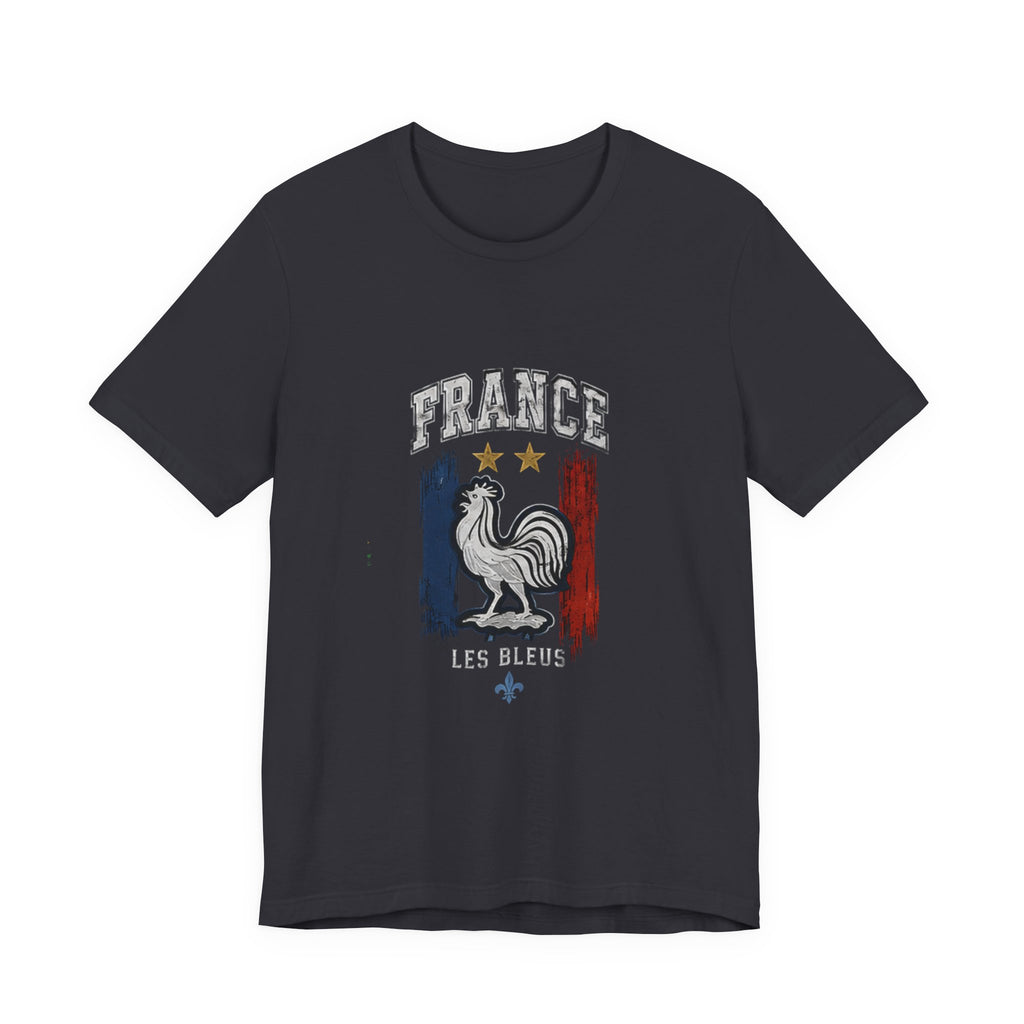 France Rooster Graphic Tee — Les Bleus Tricolor Soccer Shirt