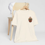 Guitar Coffee Chest Tee - Acoustic Guitar & Coffee Cup Pocket Graphic T-Shirt