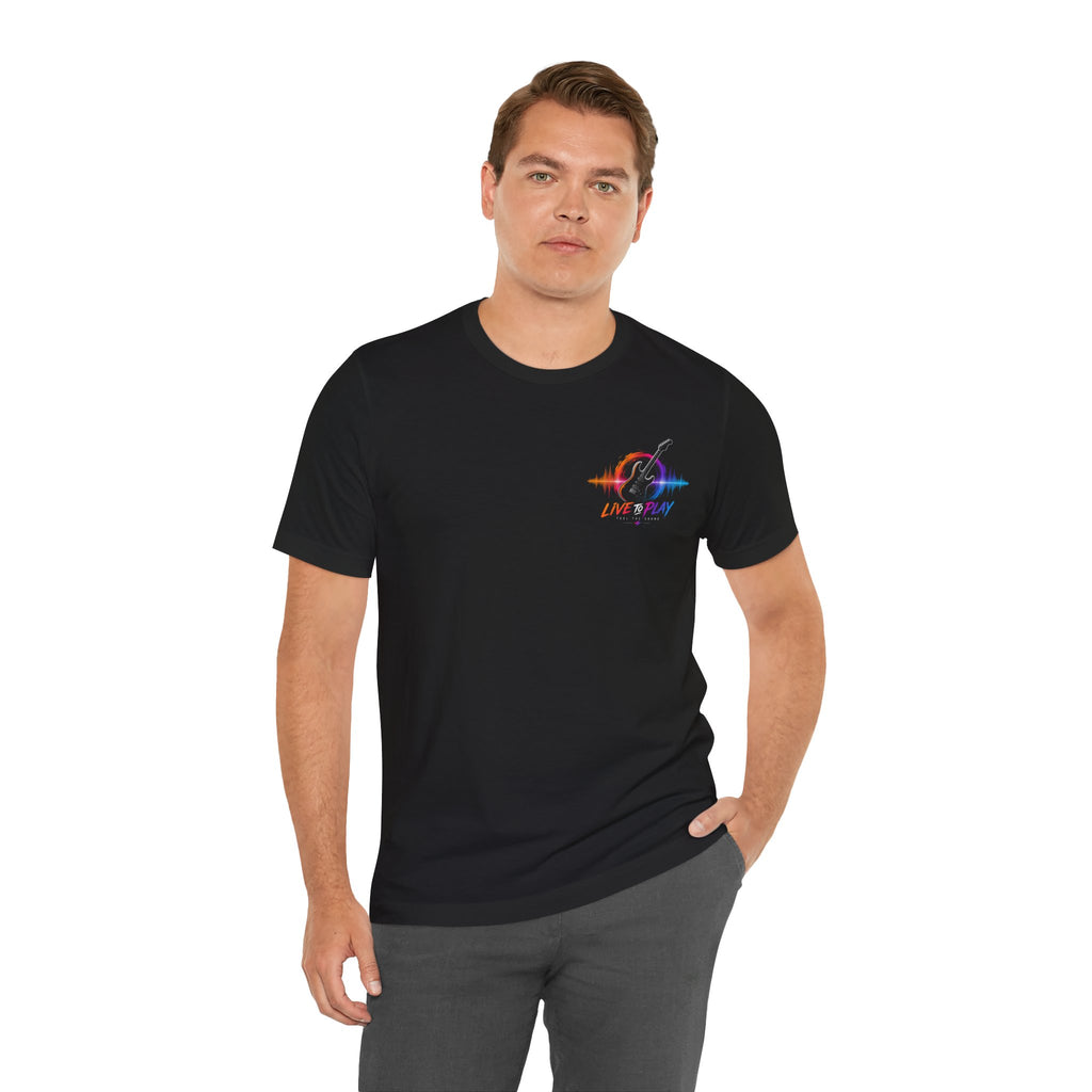 Live Play Music Tee — Waveform Logo Graphic T‑Shirt