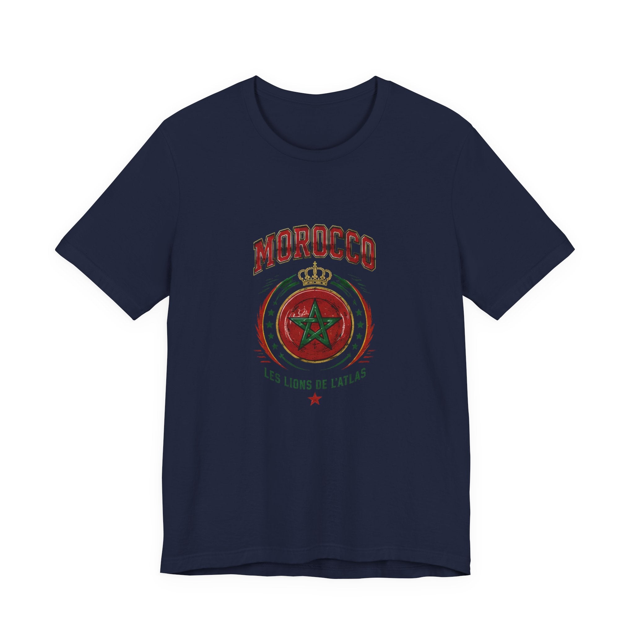 Morocco Crest T-Shirt - 'Les Lions de l'Atlas' Vintage Soccer Tee
