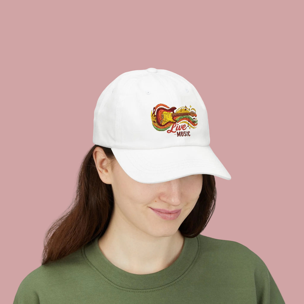 Dad Cap - 'Strum & Steel' Guitar Sequin Embroidered Hat