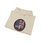 Hoodie — USA Flag Skull Circle Graphic (Patriotic 4th of July Hoodie)