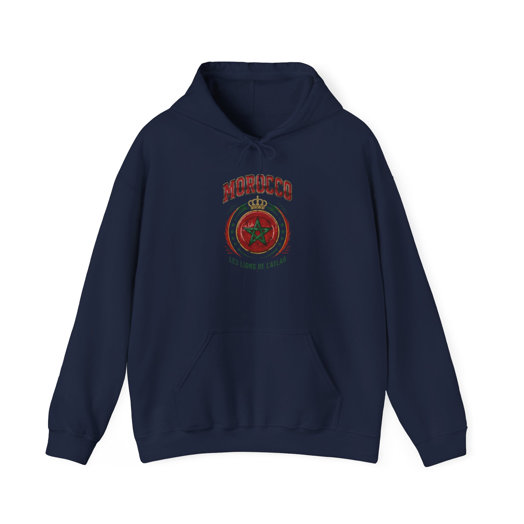 Morocco Crest Hoodie - Vintage Moroccan Emblem Travel Sweatshirt