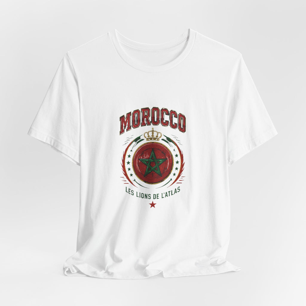 Morocco Crest T-Shirt - 'Les Lions de l'Atlas' Vintage Soccer Tee