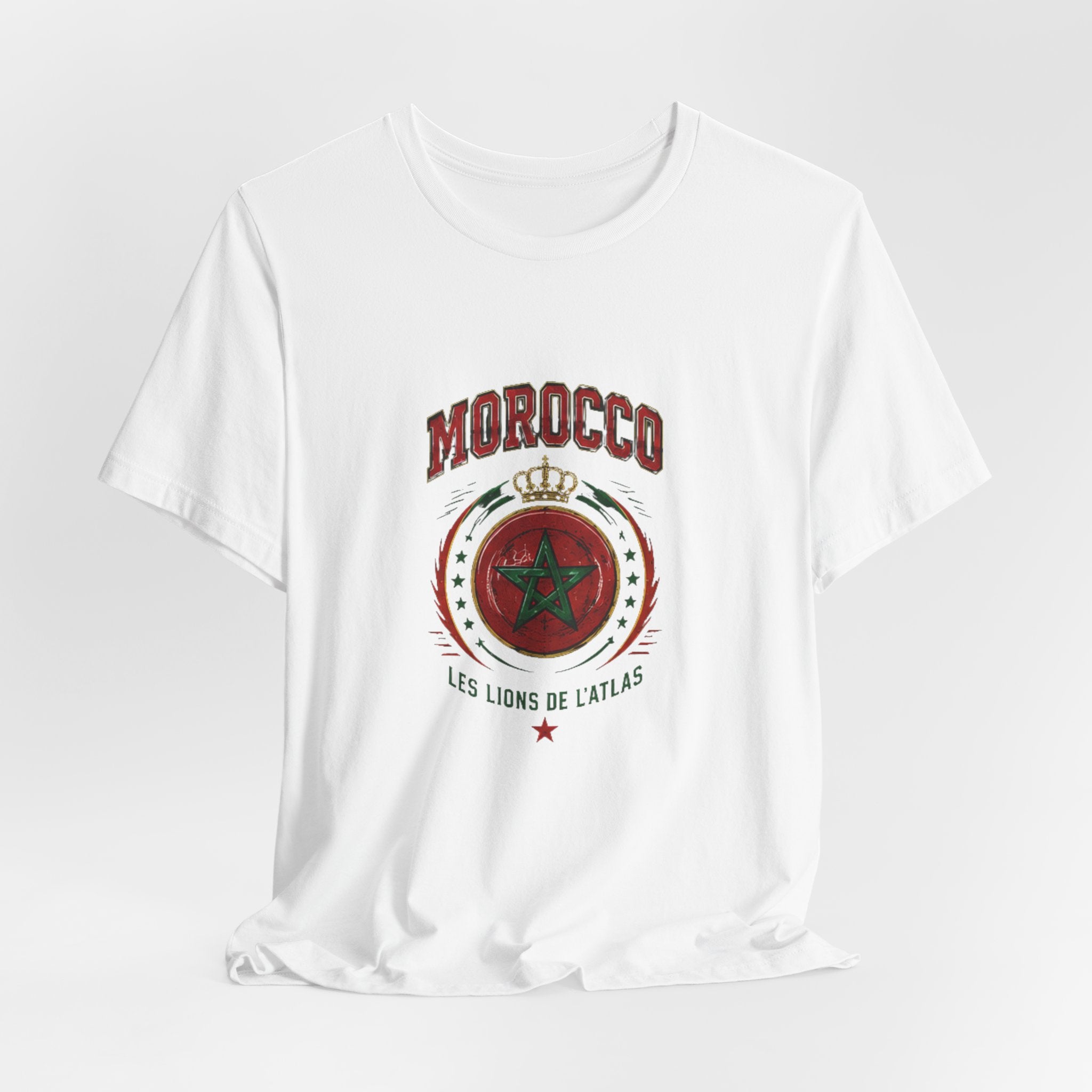 Morocco Crest T-Shirt - 'Les Lions de l'Atlas' Vintage Soccer Tee
