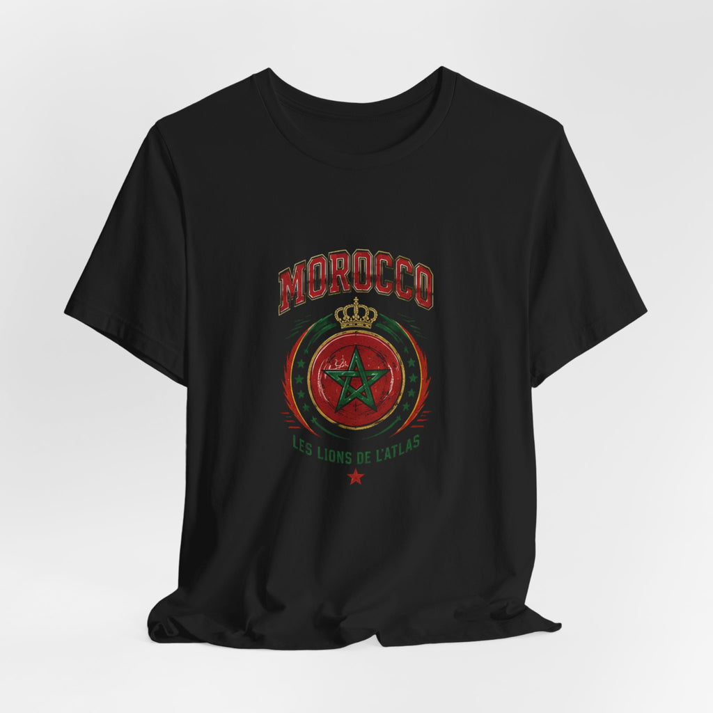Morocco Crest T-Shirt - 'Les Lions de l'Atlas' Vintage Soccer Tee