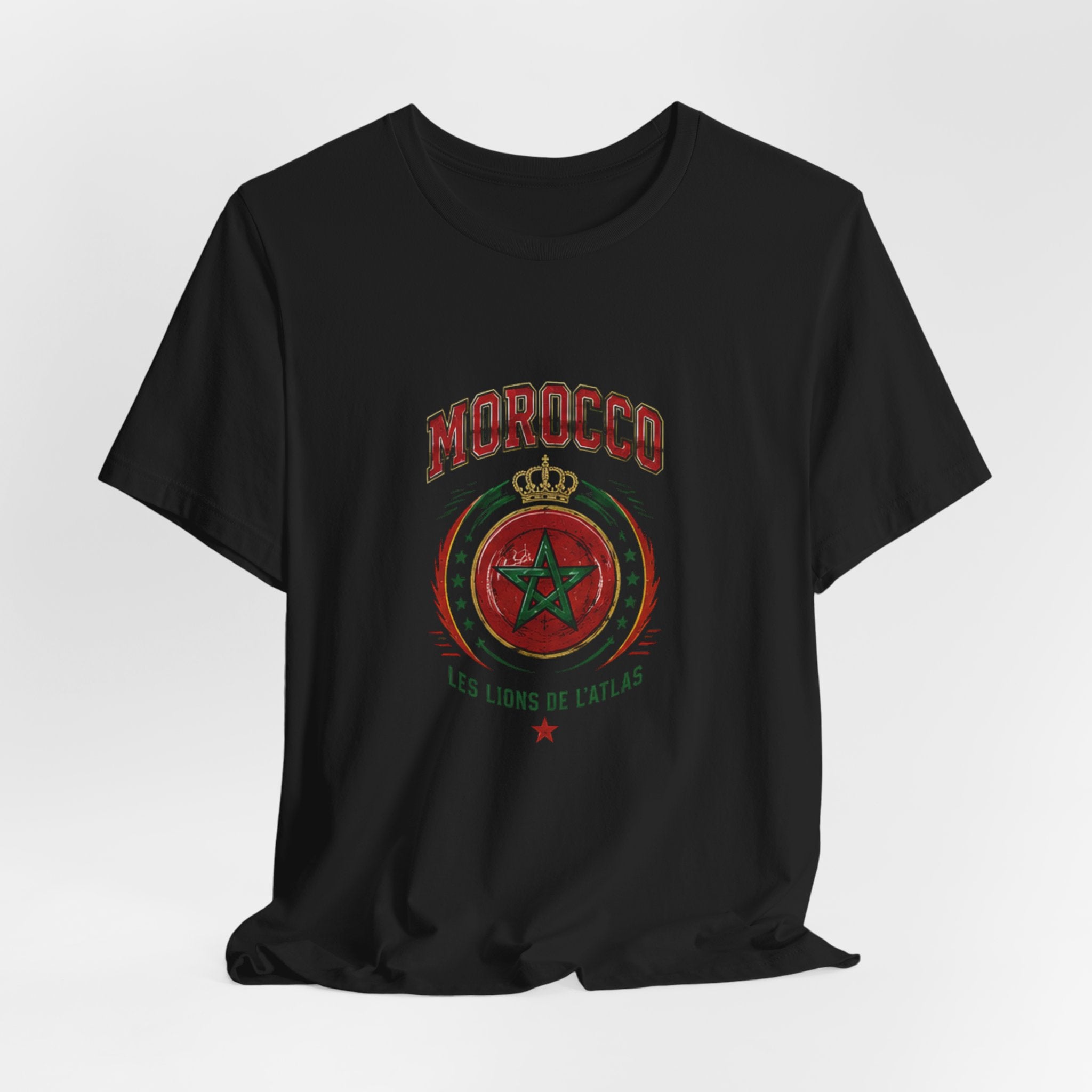 Morocco Crest T-Shirt - 'Les Lions de l'Atlas' Vintage Soccer Tee