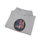 Hoodie — USA Flag Skull Circle Graphic (Patriotic 4th of July Hoodie)