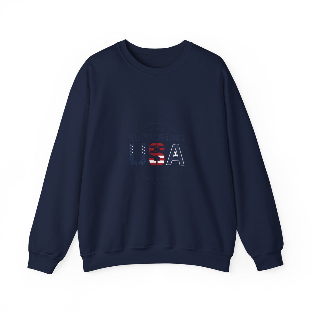 Supporting USA Crewneck Sweatshirt | soccer watch party, country colors