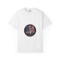 USA Skyline Flag T-Shirt — Patriotic Statue of Liberty Graphic Tee