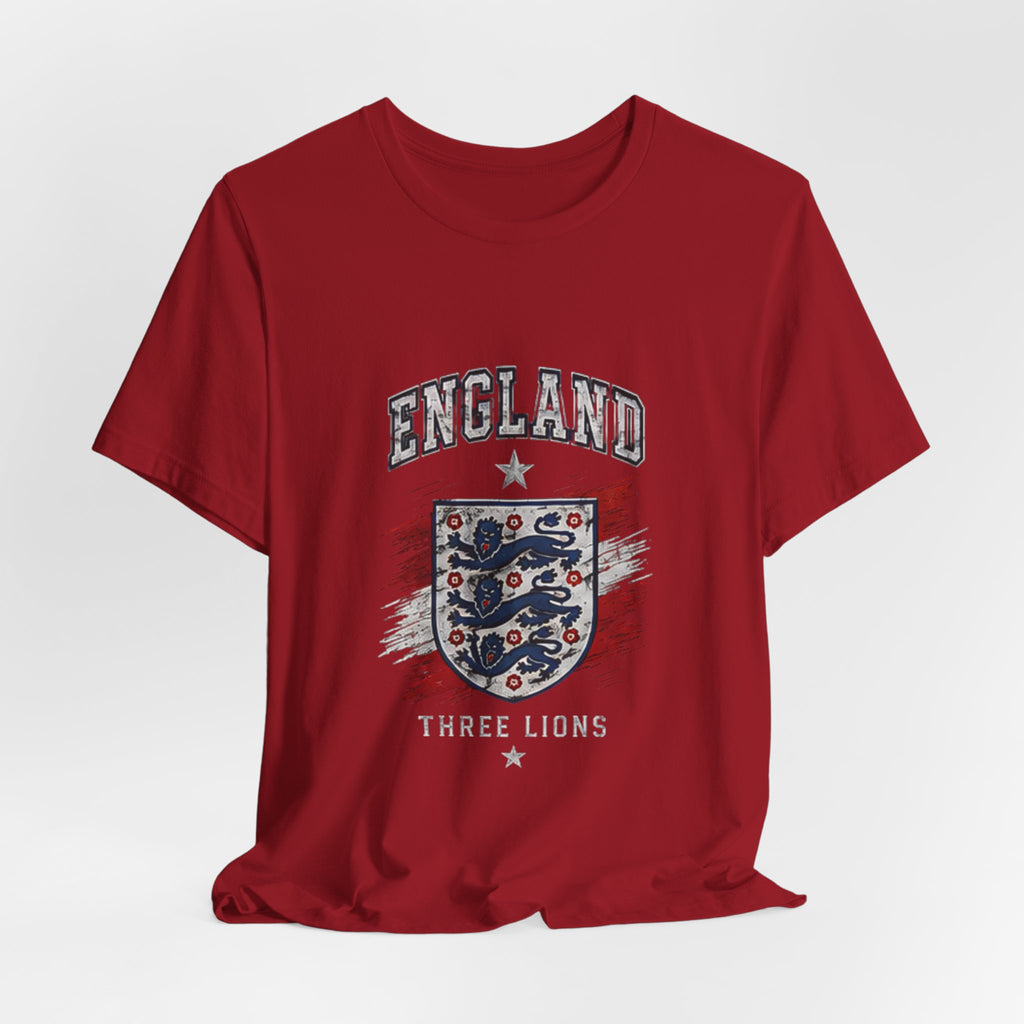 England Three Lions Graphic Tee — Vintage Football Crest T-Shirt