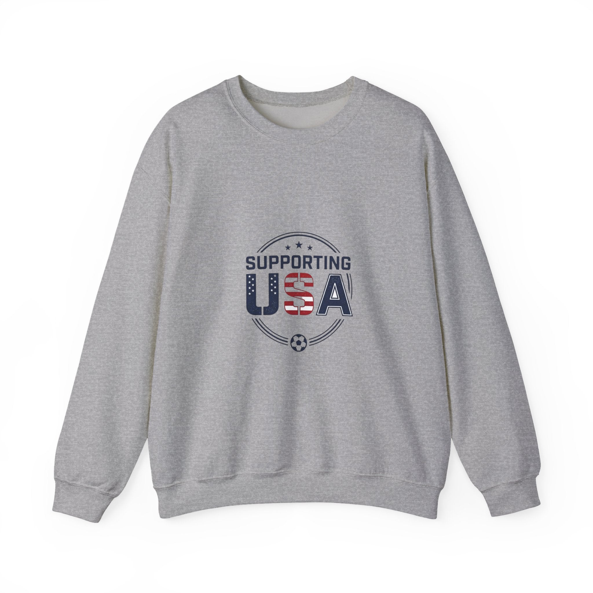Supporting USA Crewneck Sweatshirt | soccer watch party, country colors