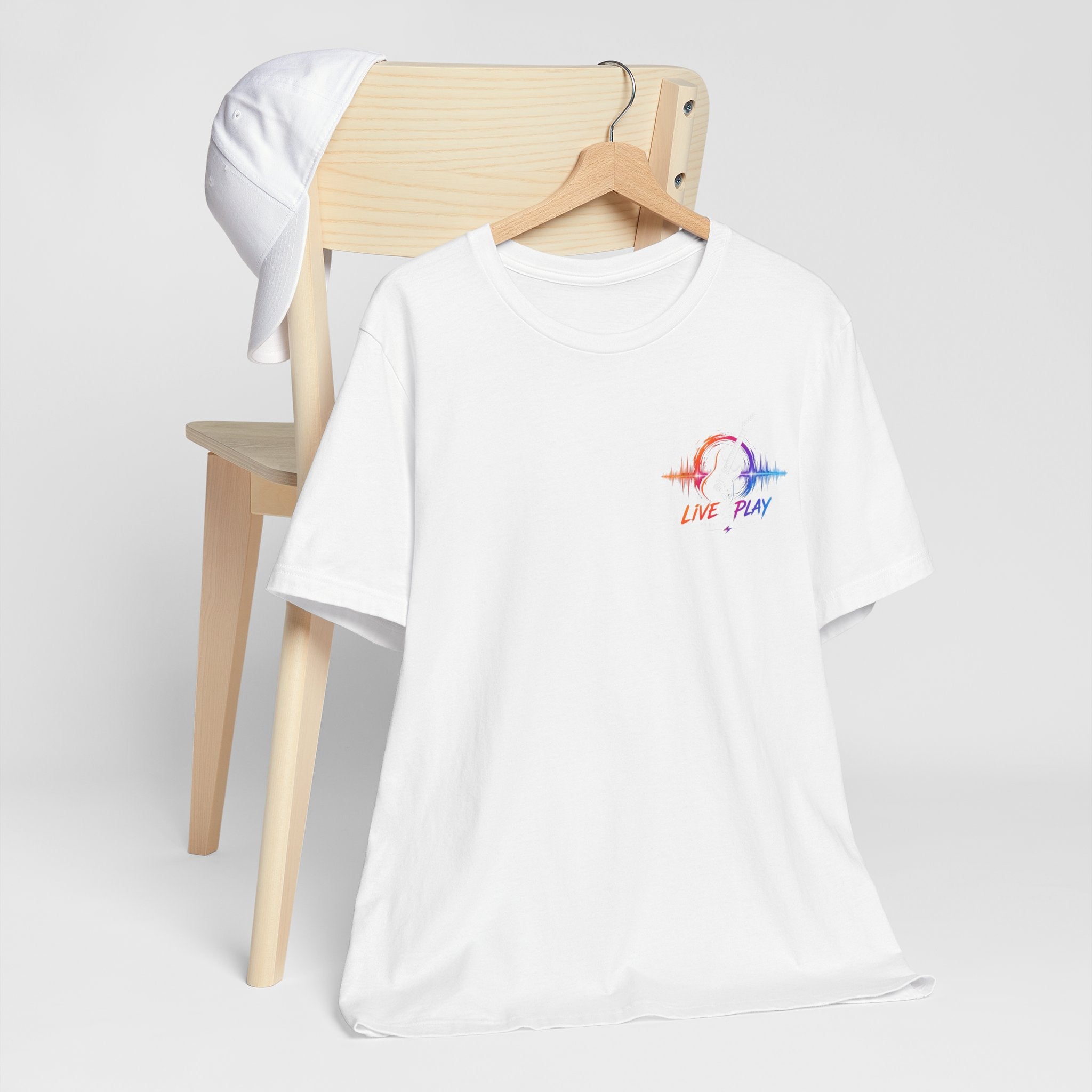 Live Play Music Tee — Waveform Logo Graphic T‑Shirt