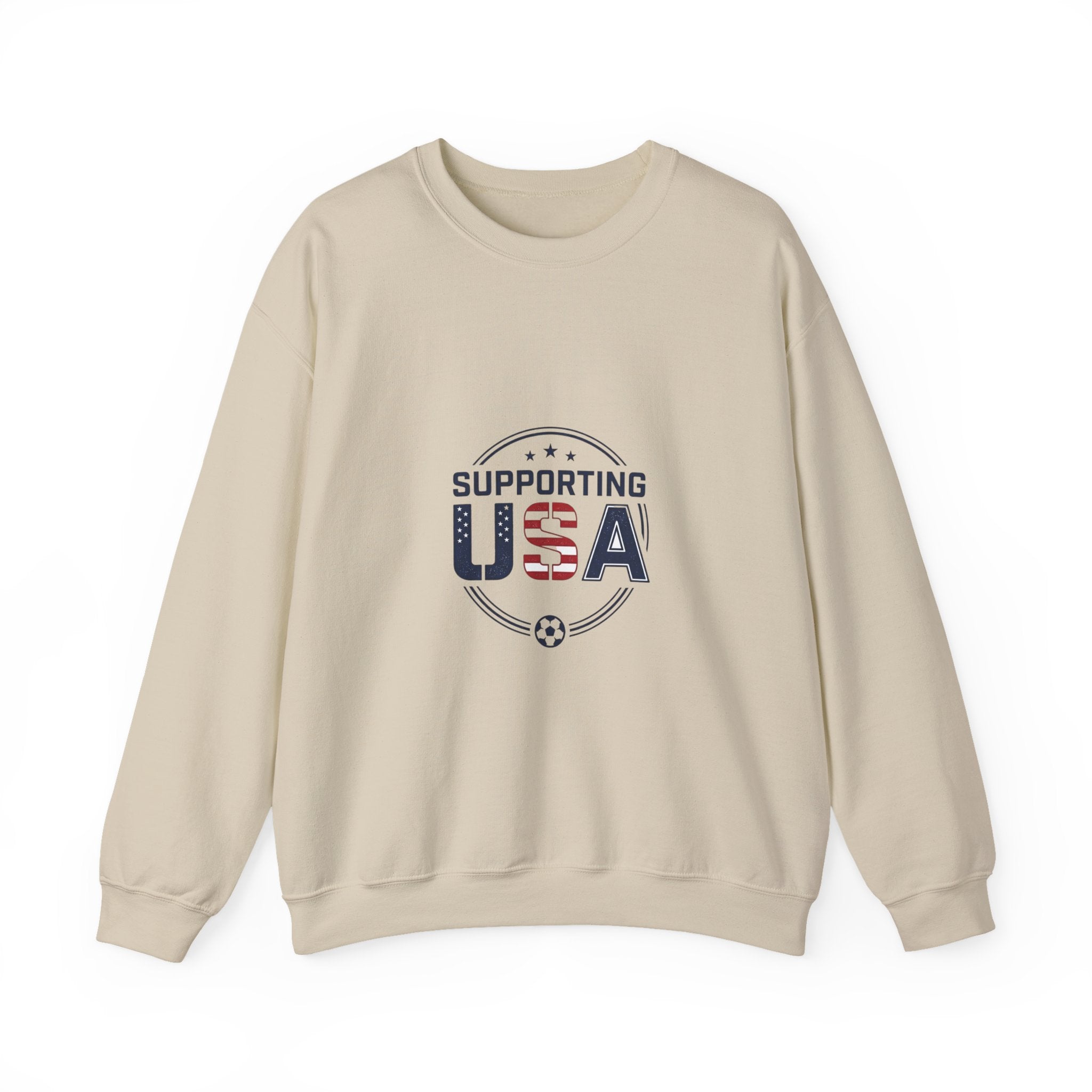 Supporting USA Crewneck Sweatshirt | soccer watch party, country colors