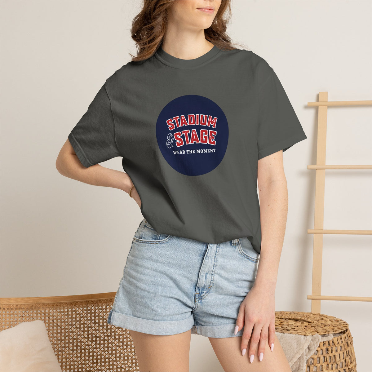 Stadium & Stage Graphic T-Shirt — "Wear the Moment" Vintage Circle Logo