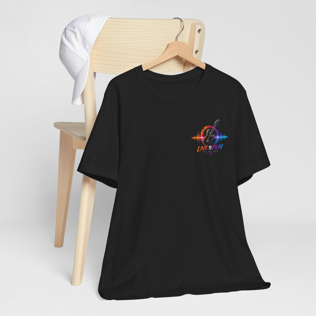 Live Play Music Tee — Waveform Logo Graphic T‑Shirt