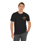 Guitar Coffee Chest Tee - Acoustic Guitar & Coffee Cup Pocket Graphic T-Shirt