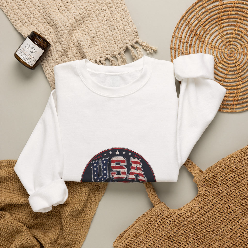 USA Crewneck Sweatshirt — Patriotic American Graphic Pullover