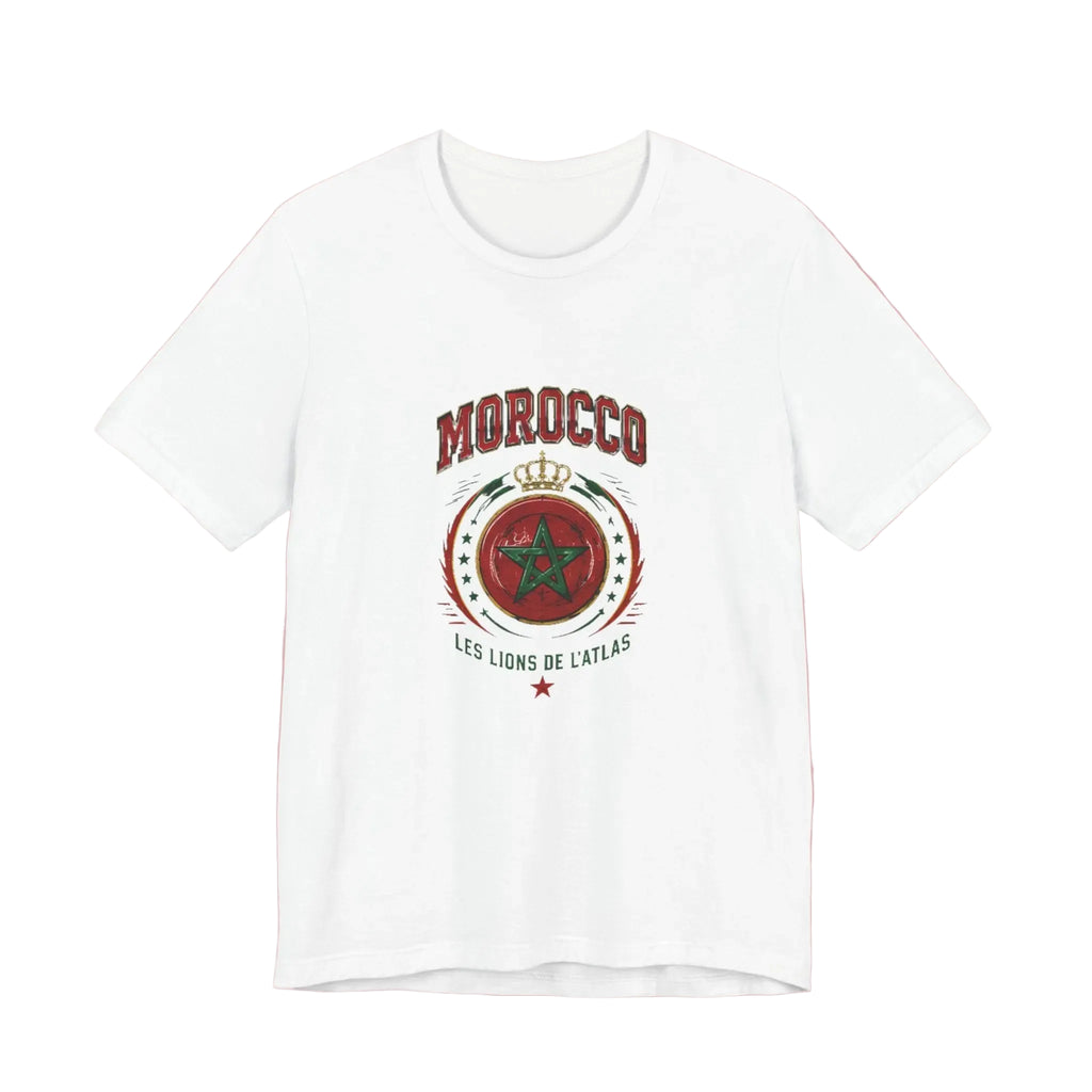 Morocco Crest T-Shirt - 'Les Lions de l'Atlas' Vintage Soccer Tee