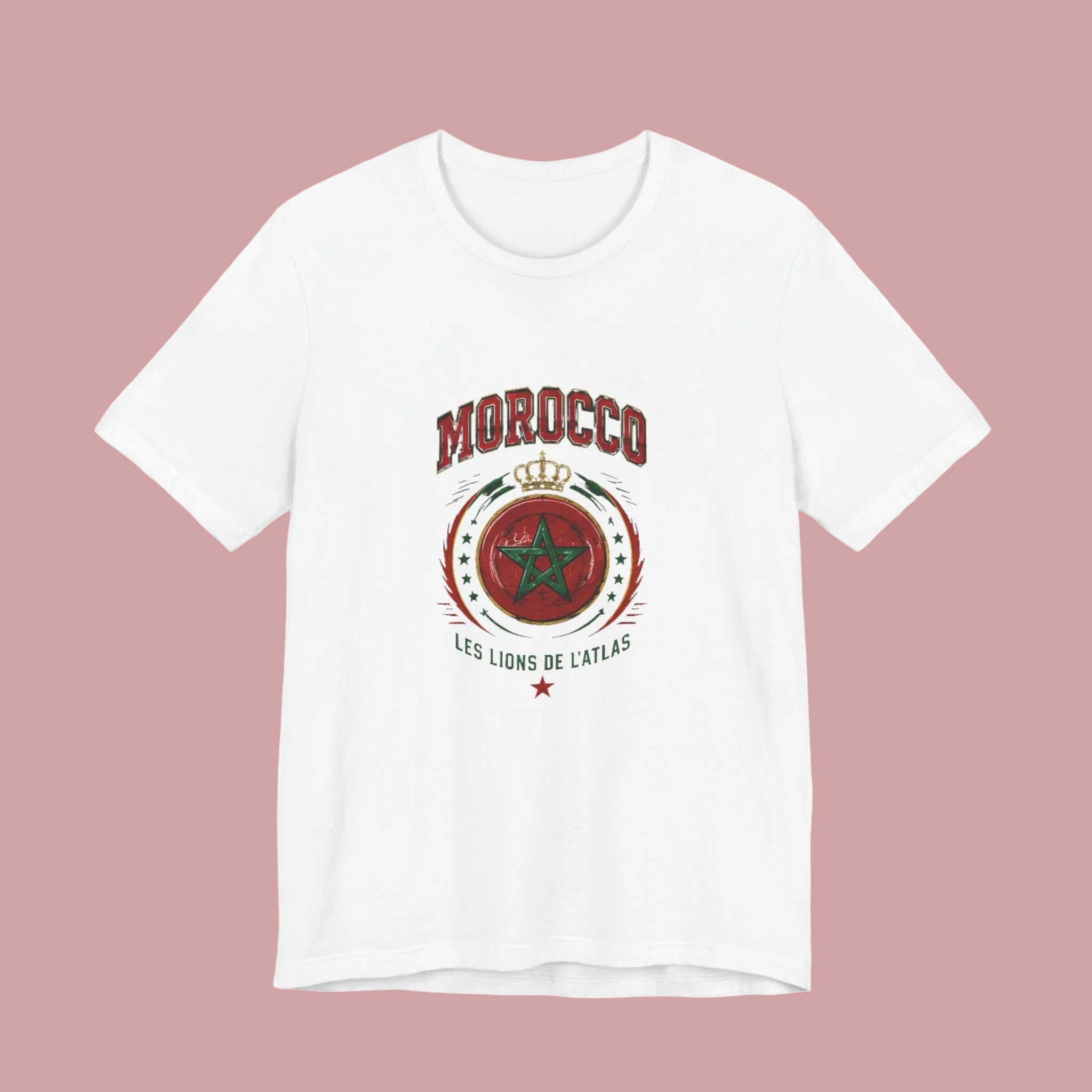 Morocco Crest T-Shirt - 'Les Lions de l'Atlas' Vintage Soccer Tee