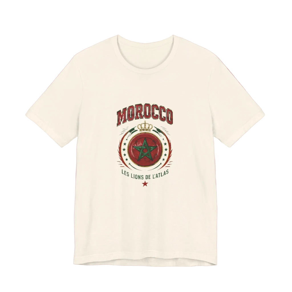 Morocco Crest T-Shirt - 'Les Lions de l'Atlas' Vintage Soccer Tee