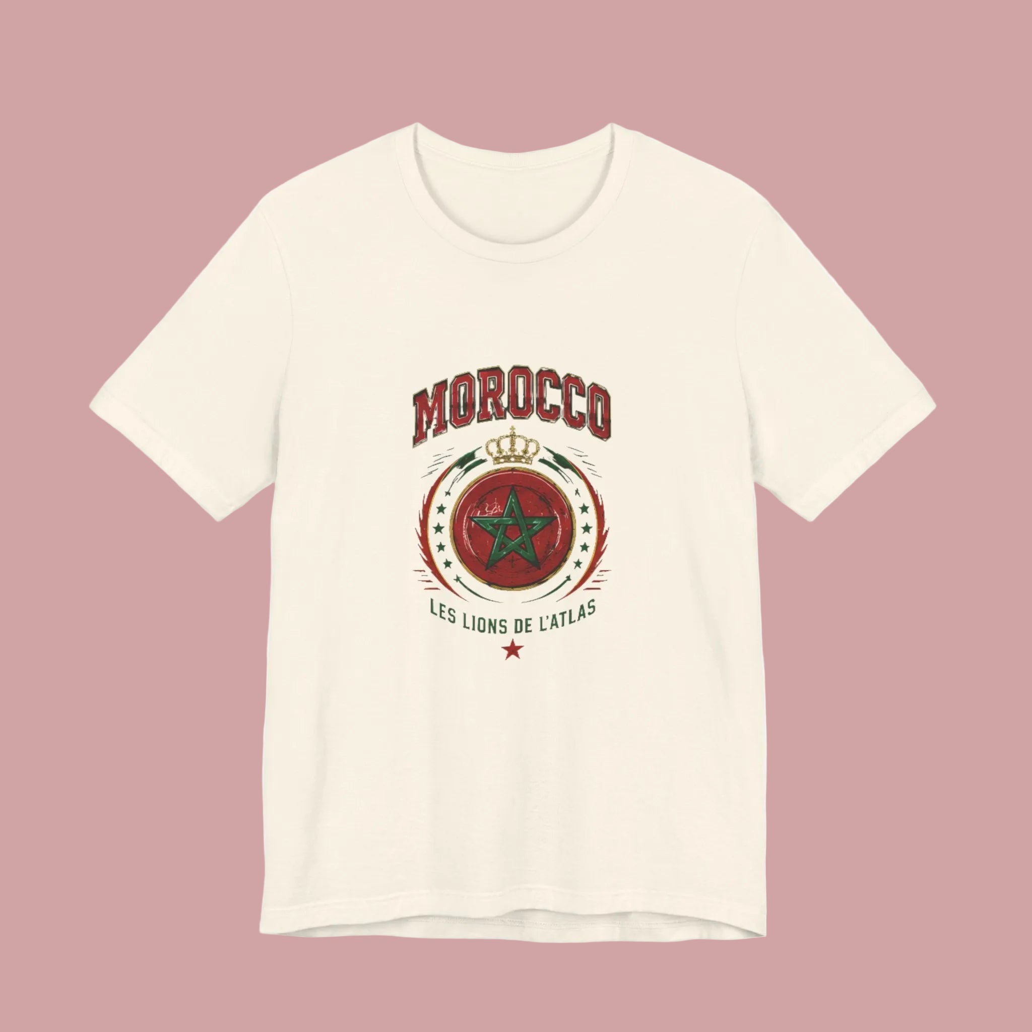 Morocco Crest T-Shirt - 'Les Lions de l'Atlas' Vintage Soccer Tee