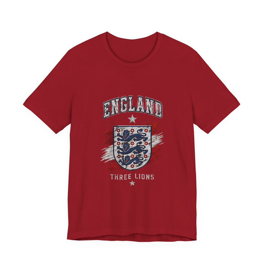 England Three Lions Graphic Tee — Vintage Football Crest T-Shirt