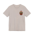 Guitar Coffee Chest Tee - Acoustic Guitar & Coffee Cup Pocket Graphic T-Shirt