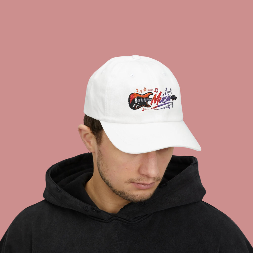 Music Guitar Dad Cap — Vintage Electric Guitar Design