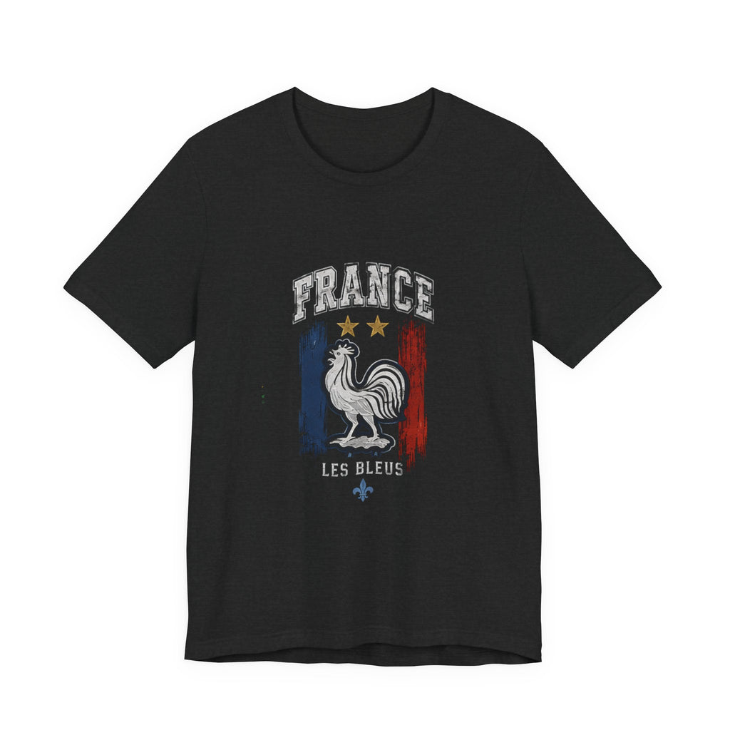 France Rooster Graphic Tee — Les Bleus Tricolor Soccer Shirt