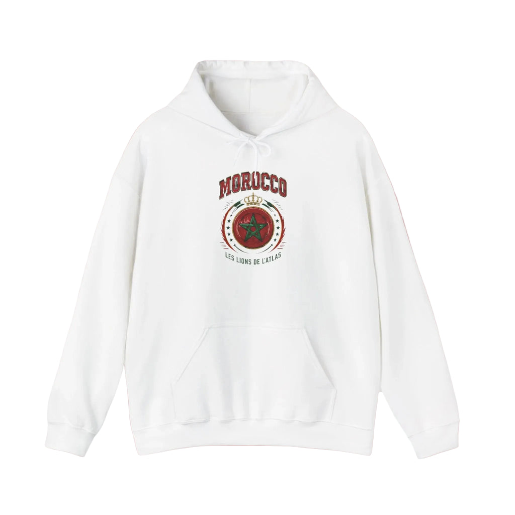Morocco Crest Hoodie - Vintage Moroccan Emblem Travel Sweatshirt