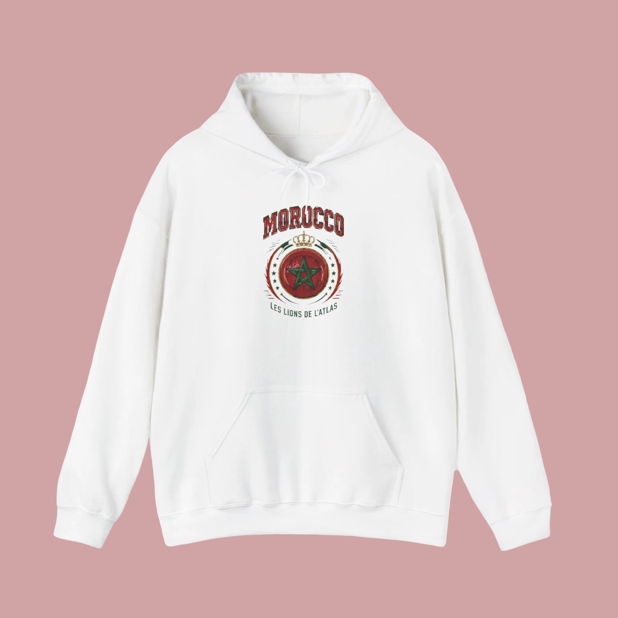 Morocco Crest Hoodie - Vintage Moroccan Emblem Travel Sweatshirt
