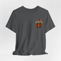 Guitar Coffee Chest Tee - Acoustic Guitar & Coffee Cup Pocket Graphic T-Shirt