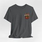 Guitar Coffee Chest Tee - Acoustic Guitar & Coffee Cup Pocket Graphic T-Shirt