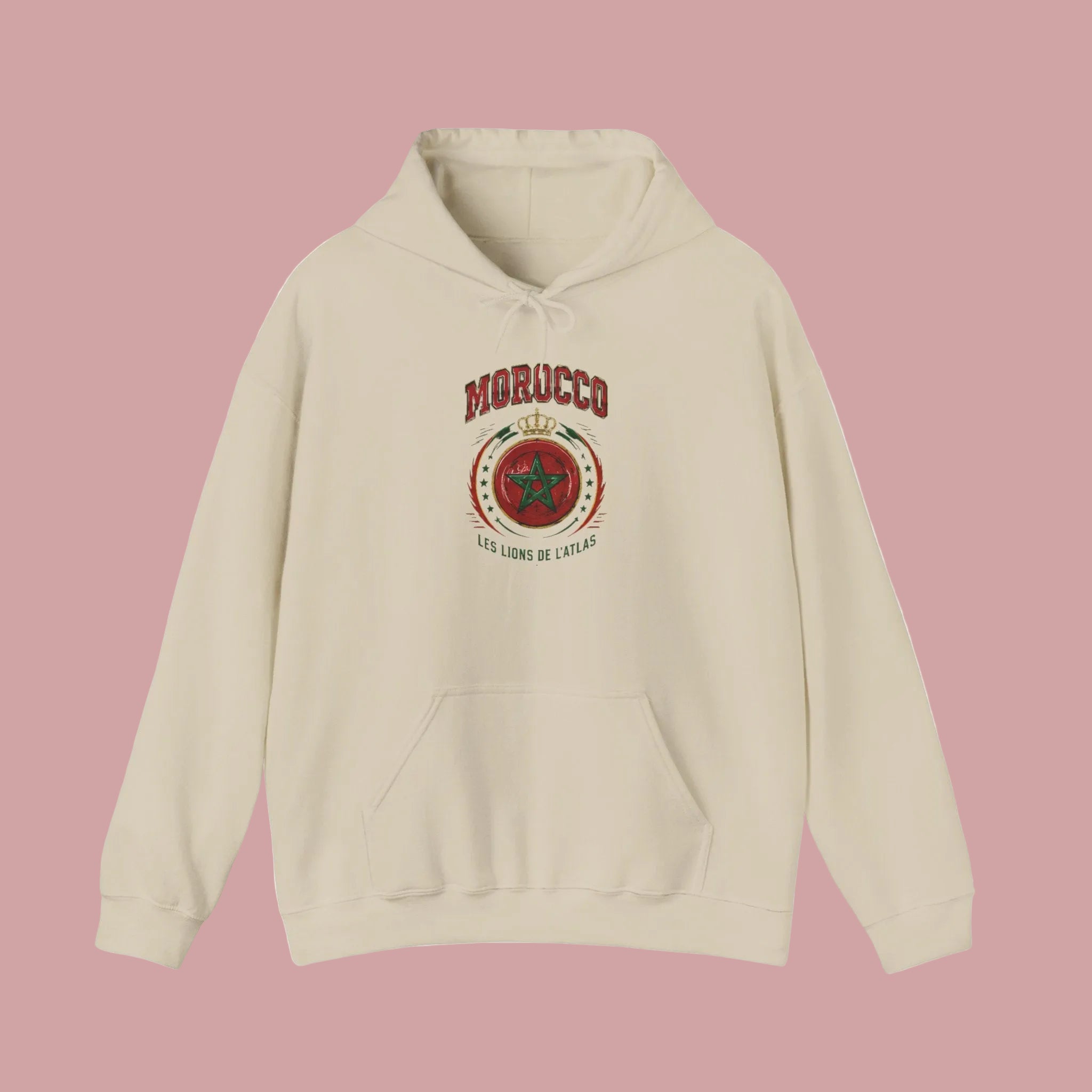 Morocco Crest Hoodie - Vintage Moroccan Emblem Travel Sweatshirt
