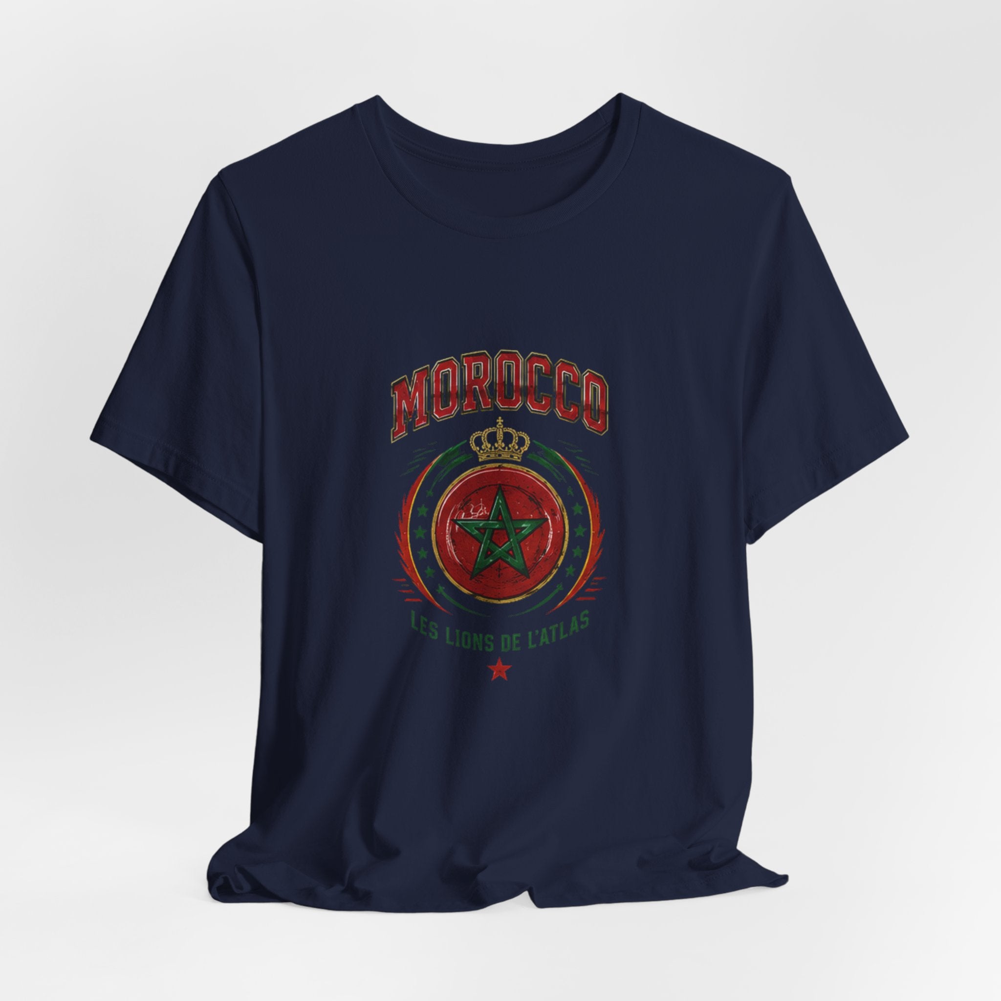 Morocco Crest T-Shirt - 'Les Lions de l'Atlas' Vintage Soccer Tee