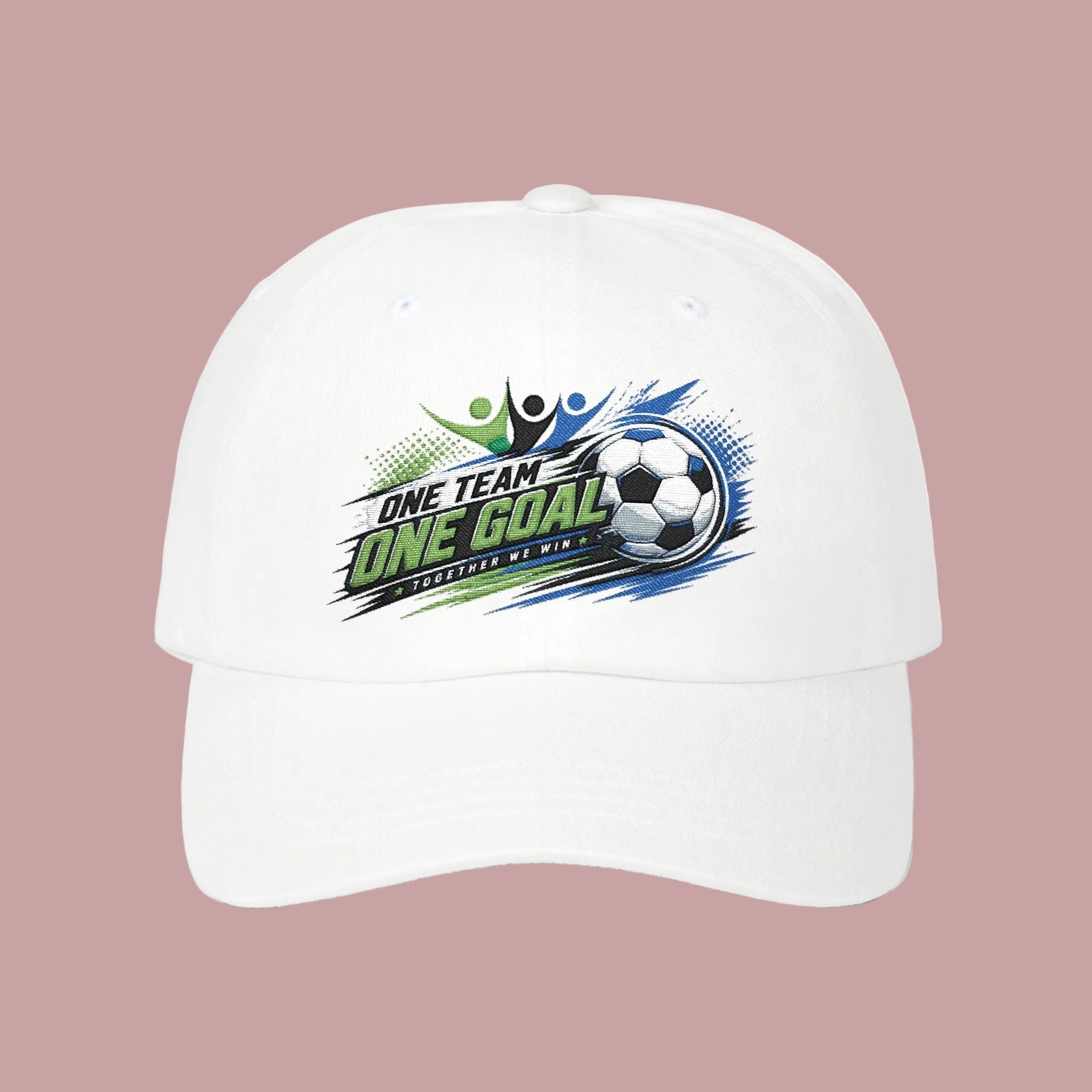 One Team Soccer Dad Cap — Embroidered Sports Baseball Hat
