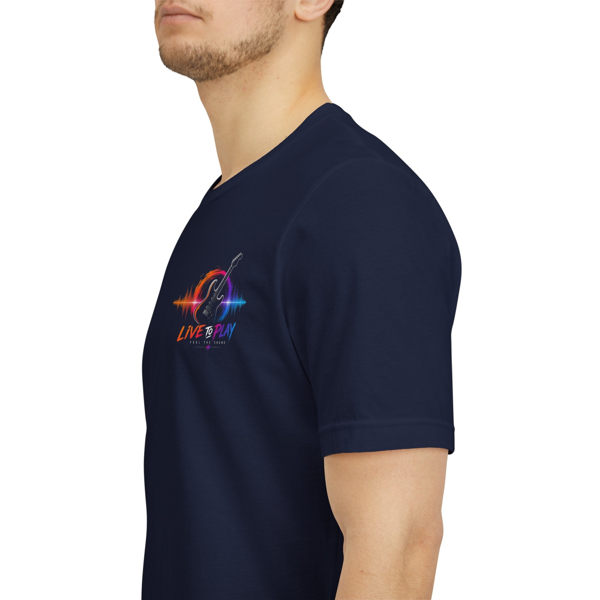 Live Play Music Tee — Waveform Logo Graphic T‑Shirt
