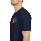 Guitar Coffee Chest Tee - Acoustic Guitar & Coffee Cup Pocket Graphic T-Shirt