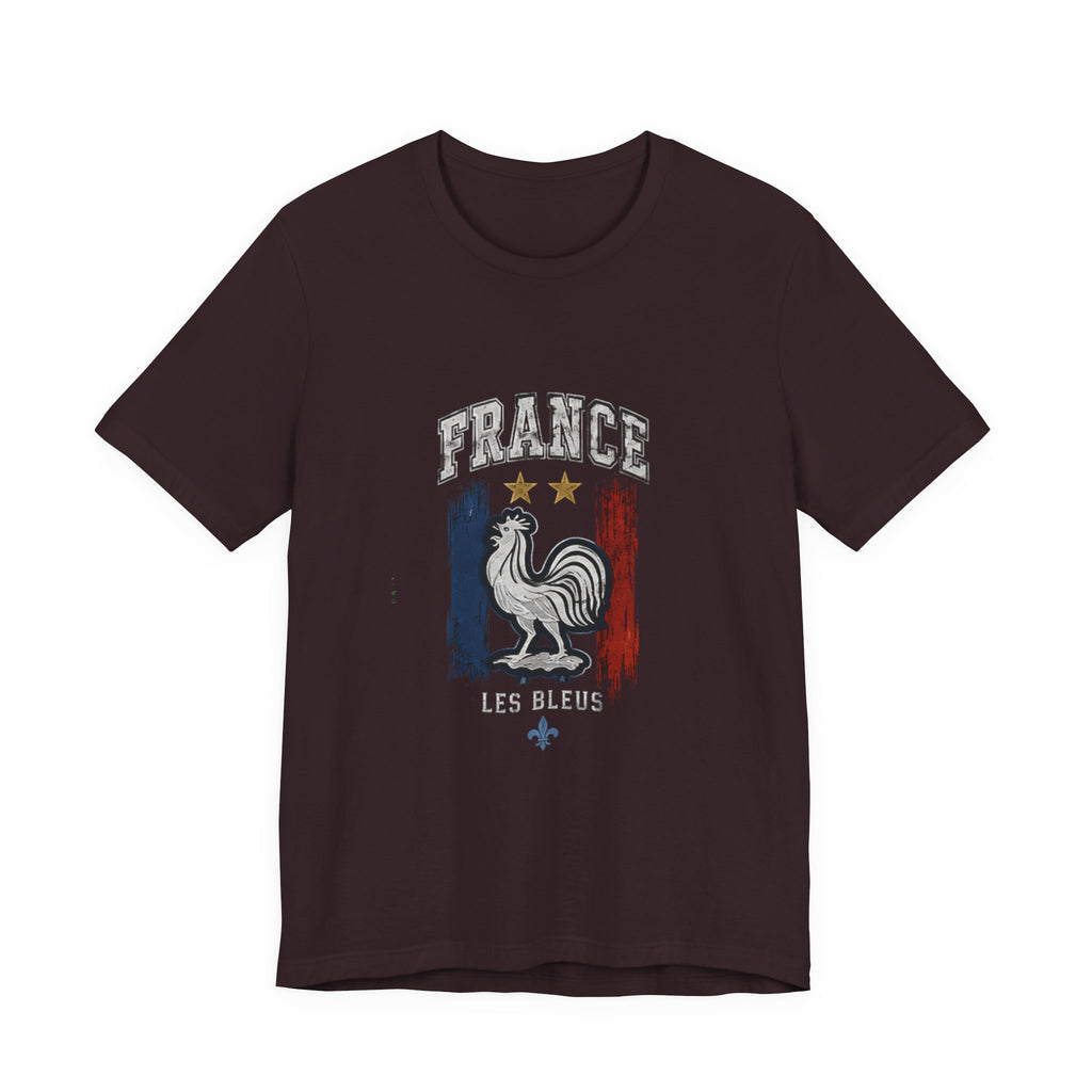 France Rooster Graphic Tee — Les Bleus Tricolor Soccer Shirt