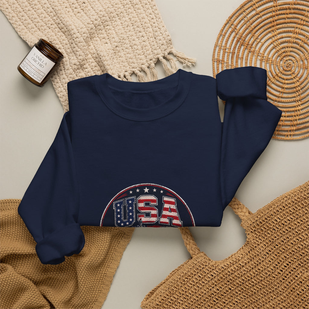USA Crewneck Sweatshirt — Patriotic American Graphic Pullover