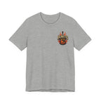 Guitar Coffee Chest Tee - Acoustic Guitar & Coffee Cup Pocket Graphic T-Shirt
