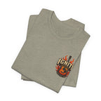 Guitar Coffee Chest Tee - Acoustic Guitar & Coffee Cup Pocket Graphic T-Shirt