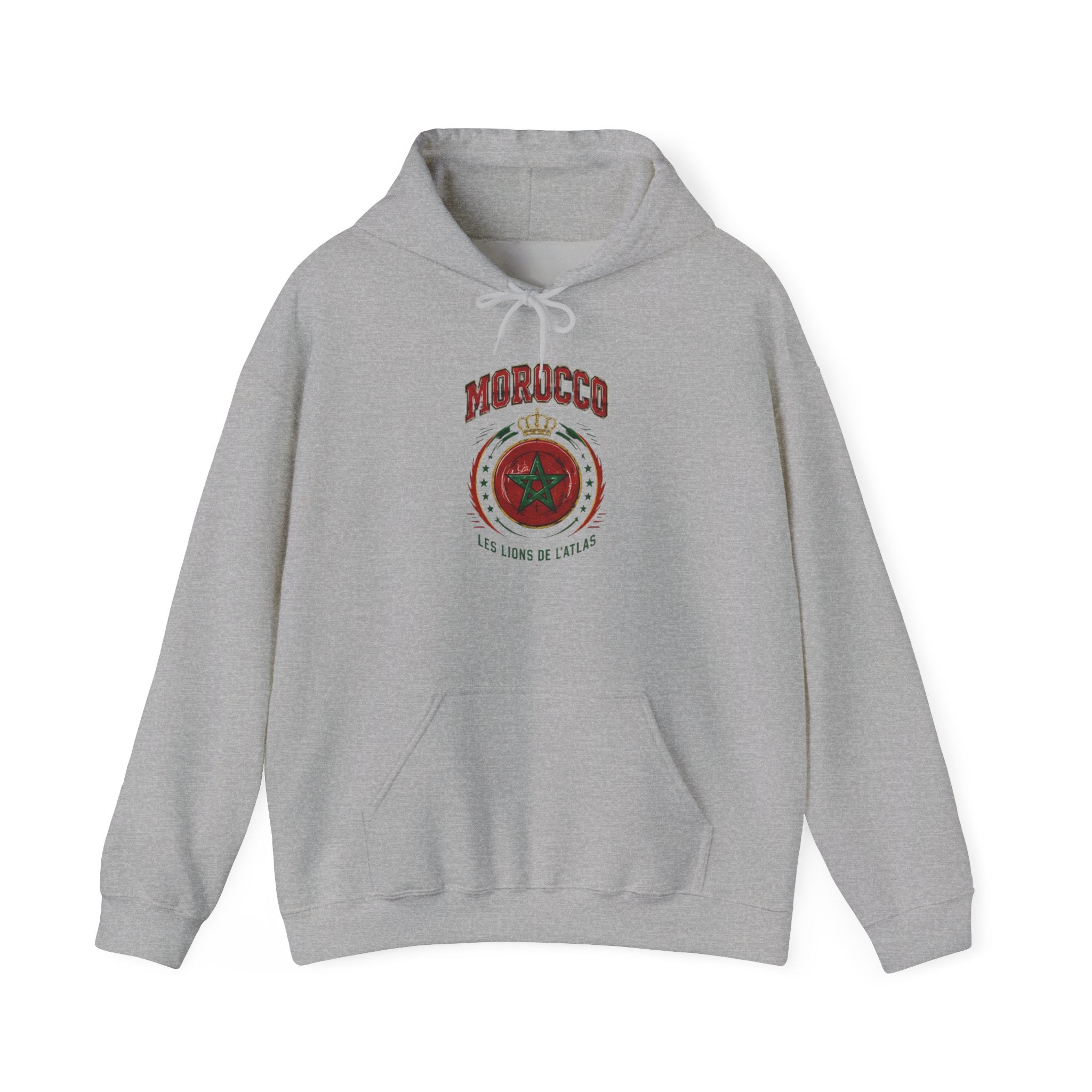 Morocco Crest Hoodie - Vintage Moroccan Emblem Travel Sweatshirt